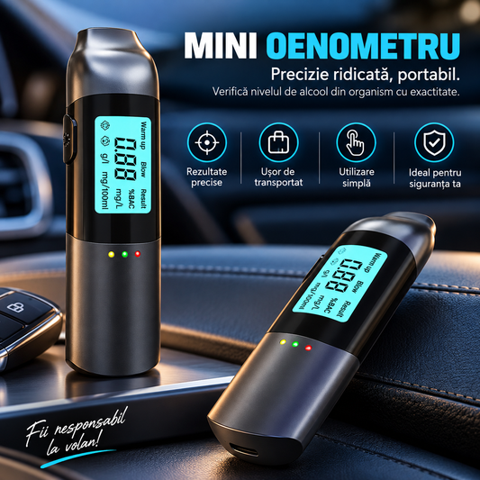 Etilotest digital portabil, fără contact, cu ecran LCD și senzor de precizie