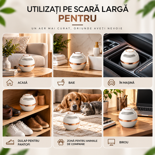 Mini purificator de aer cu ozon pentru frigider, portabil, reîncărcabil USB
