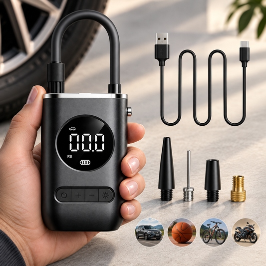 Pompă electrică de aer portabilă, 150PSI, reîncărcabilă, cu ecran digital
